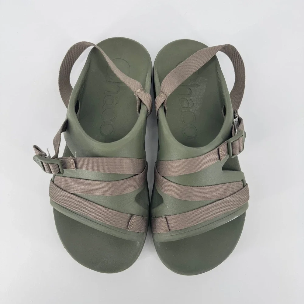 Chaco Chillos Sport Men 14 Olive Green‎ Adjustable Strap Recovery Sandal